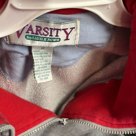 Varsity by Savile Row Men’s Sweat Shirt, Size M, Gray and Red - Picture 6 of 8